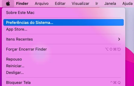 Preferências do sistema no MacOS